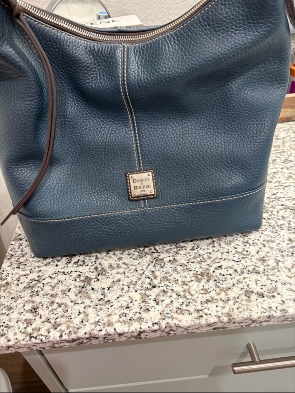 Dooney & Bourke Navy Blue Pebbled Leather Hobo